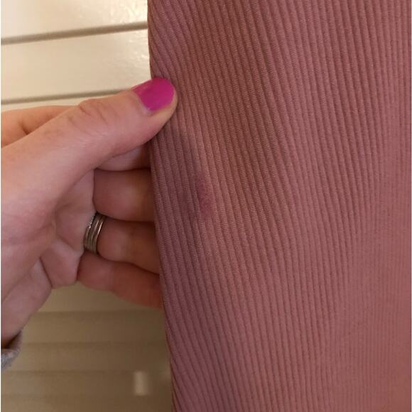 Abercrombie & Fitch Mauve Ribbed Bodycon Strappy Mini Dress - Picture 3 of 5